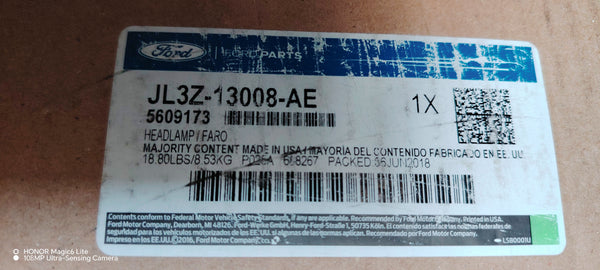 KL3Z-13008-L/JL3Z-13008-AE et KL3Z-13008-N/JL3Z-13008-AF Blocs phares complets Origine Ford F150 XL/XLT 2018-2020
